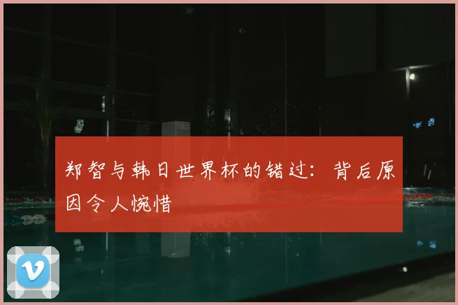郑智与韩日世界杯的错过:背后原因令人惋惜